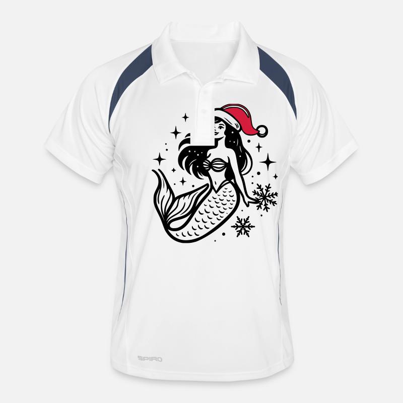 Mermaid Christmas Men's Polo breathable