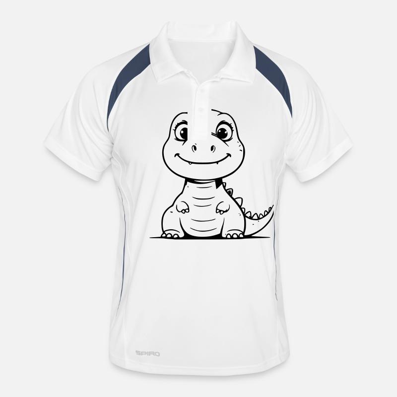 Chubby dino as vector illustration Men's Polo breathable