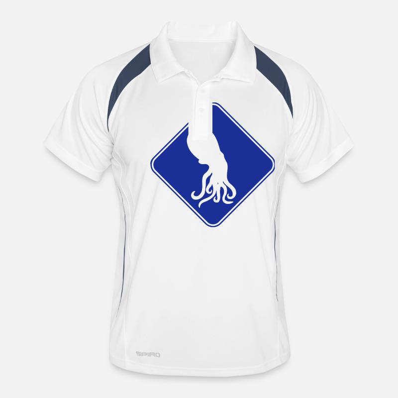 Octopus Danger Sign Caution Warning Men's Polo breathable