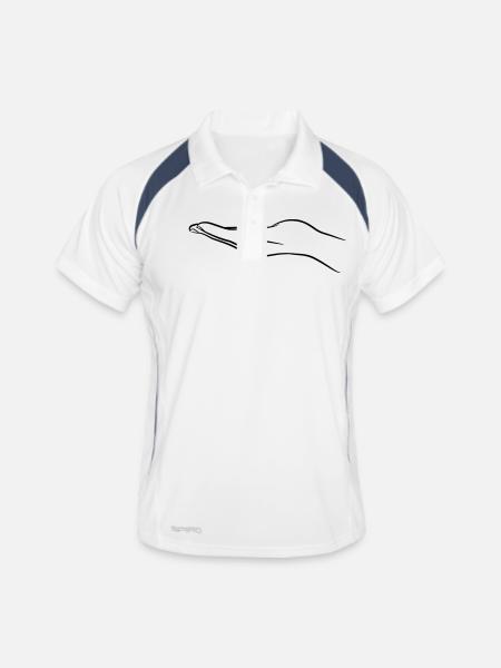 Prendre l'ouverture manuelle - Polo respirant Homme - blanc/marine - Devant