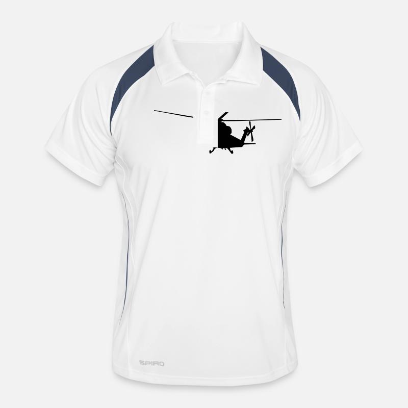 helikopter silhouette Männer Polo atmungsaktiv