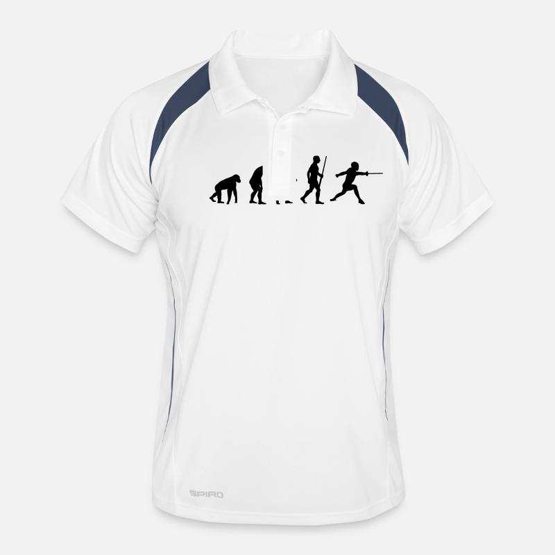 Fencing Evolution - Männer Polo atmungsaktiv - Weiß/Navy
