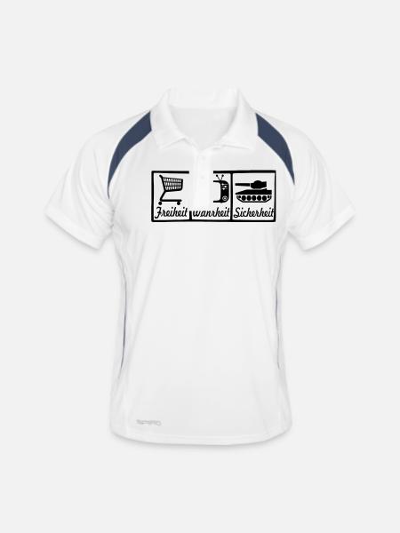 freedom true safety - Men's Polo breathable - white/navy - Front
