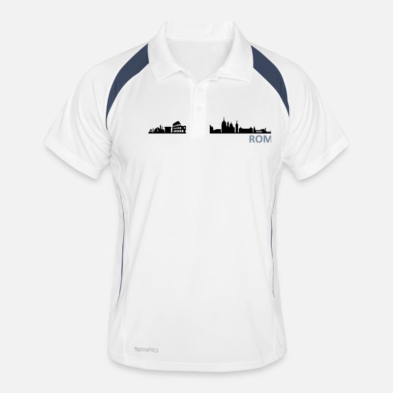 Skyline - Rom - Männer Polo atmungsaktiv - Weiß/Navy
