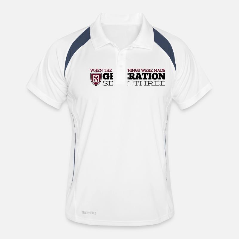Generation 63 - Männer Polo atmungsaktiv - Weiß/Navy