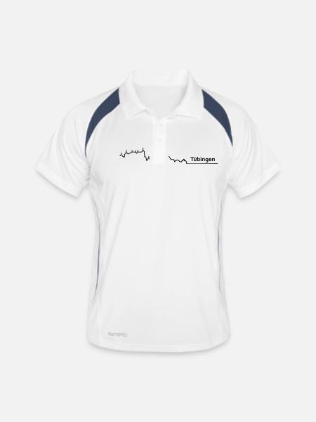 tuebingen skyline - Männer Polo atmungsaktiv - Weiß/Navy - Vorne