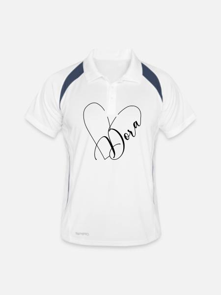 Dora Name Heart Line - Men's Polo breathable - white/navy - Front