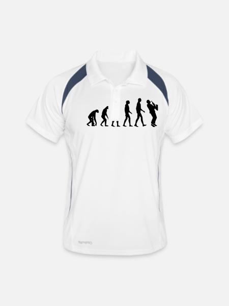 saxophone evolution - Men's Polo breathable - white/navy - Front