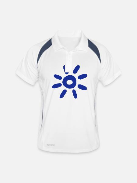 Blaue Sonne - Männer Polo atmungsaktiv - Weiß/Navy - Vorne