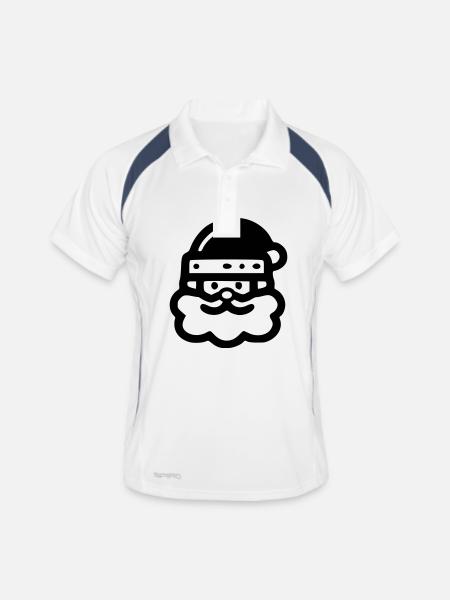 Icône du Père Noël - Polo respirant Homme - blanc/marine - Devant
