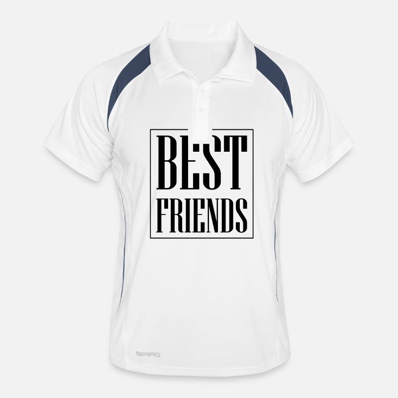 Beste Freunde - Männer Polo atmungsaktiv - Weiß/Navy