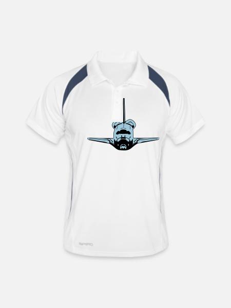 Navette spatiale - Polo respirant Homme - blanc/marine - Devant