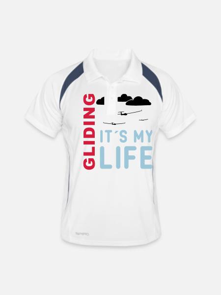 planeur montée en flèche Planeur T-shirt - Polo respirant Homme - blanc/marine - Devant