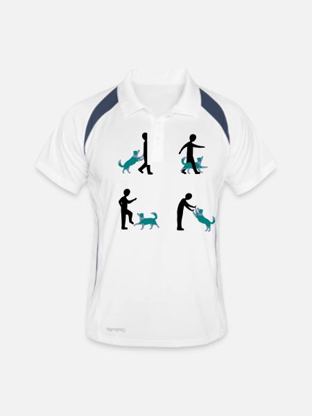 Dog Dancing 3-1 - Männer Polo atmungsaktiv - Weiß/Navy - Vorne