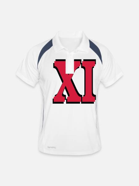 11 Anniversaire - Polo respirant Homme - blanc/marine - Devant