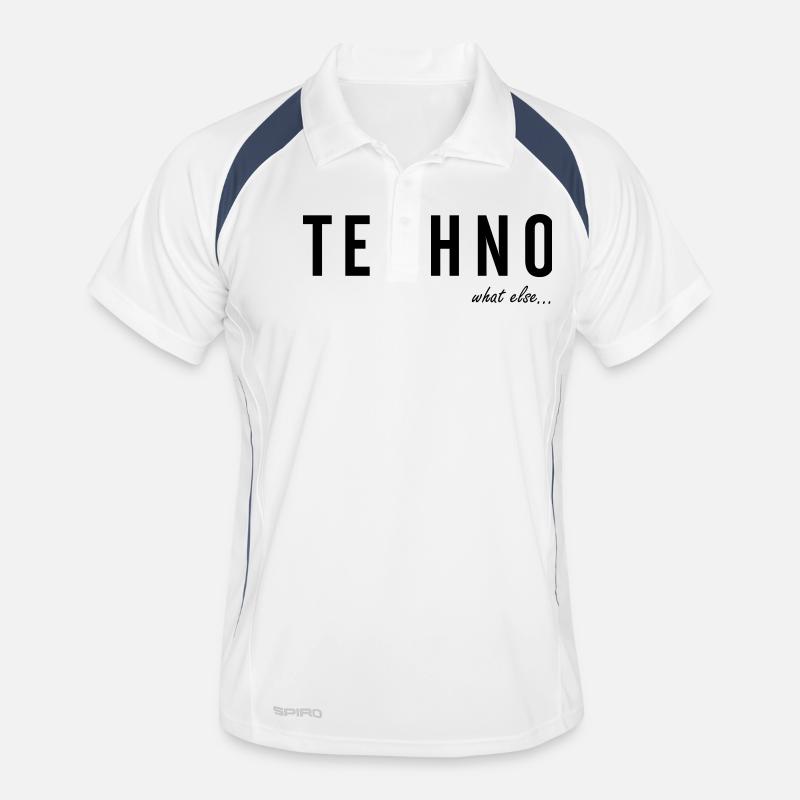 TECHNO ...what else - Männer Polo atmungsaktiv - Weiß/Navy
