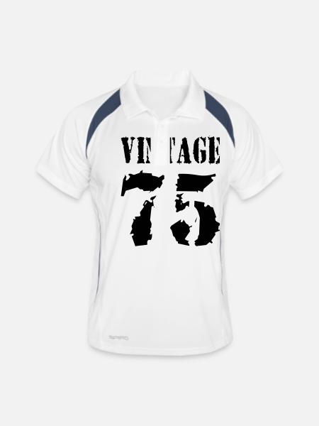 Vintage 1975 - Jahrgang 75 - Party Vector - Men's Polo breathable - white/navy - Front
