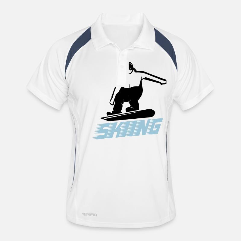 skiing - Männer Polo atmungsaktiv - Weiß/Navy