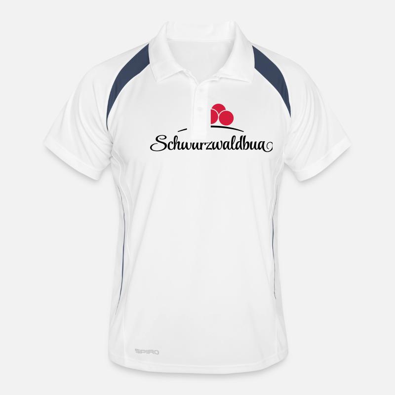 Schwarzwaldbua - Männer Polo atmungsaktiv - Weiß/Navy