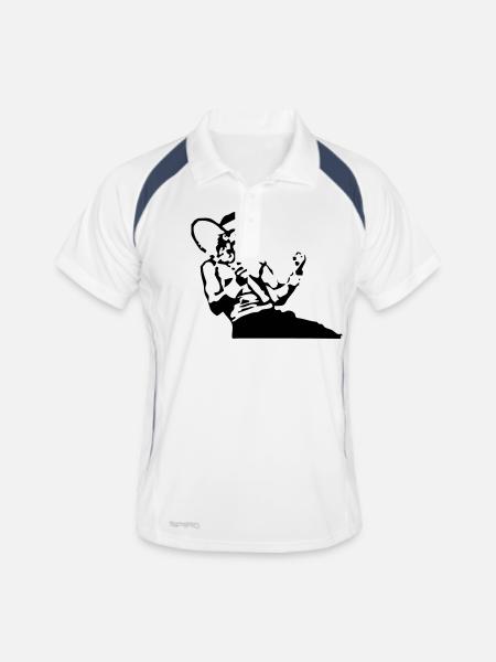 tennis - Männer Polo atmungsaktiv - Weiß/Navy - Vorne