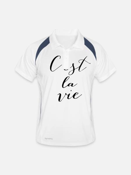 C'est la vie - Men's Polo breathable - white/navy - Front