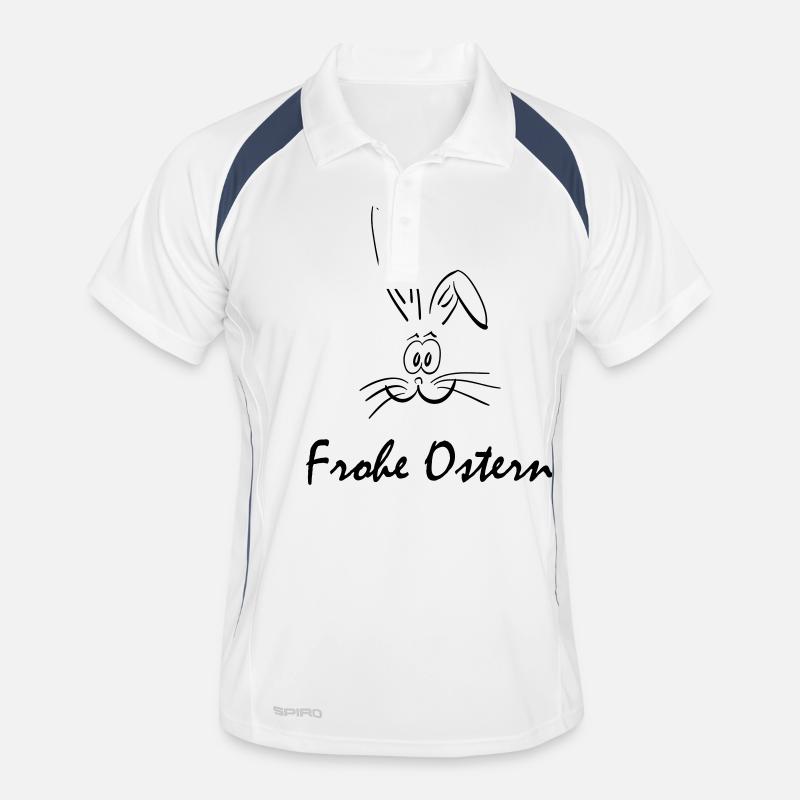 frohe ostern - Männer Polo atmungsaktiv - Weiß/Navy