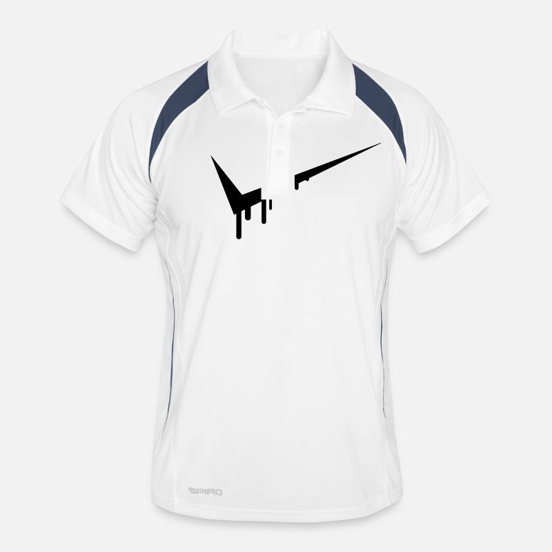 Graffiti Tick - Männer Polo atmungsaktiv - Weiß/Navy