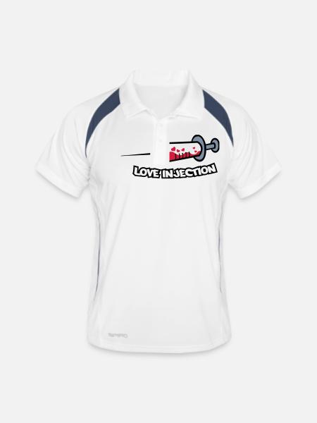 spritze_love_injection2 - Polo respirant Homme - blanc/marine - Devant