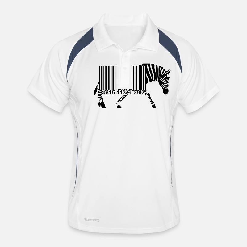 Strichcode Zebra Männer Polo atmungsaktiv