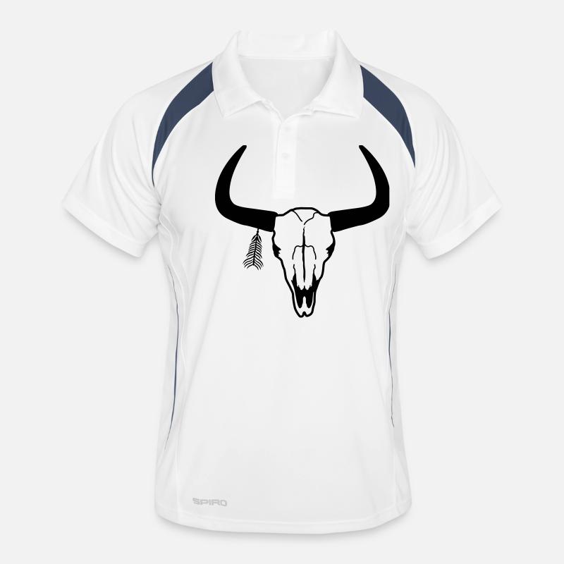 Schädel - Männer Polo atmungsaktiv - Weiß/Navy