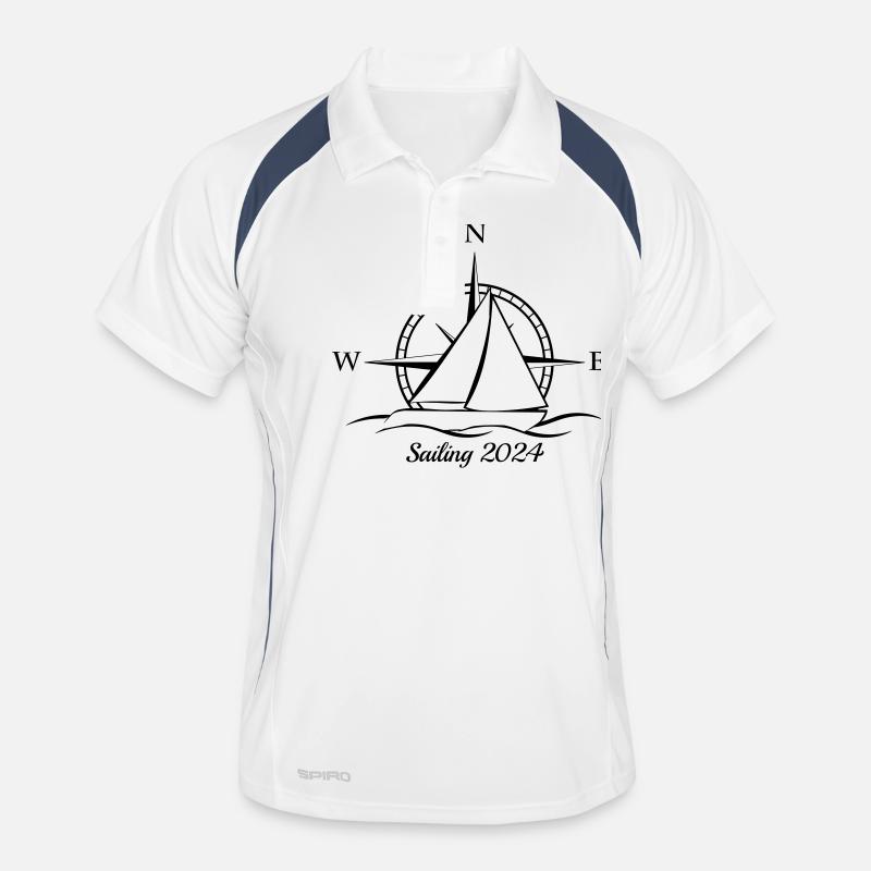 Sailing 2024 - Männer Polo atmungsaktiv - Weiß/Navy