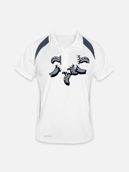 Tentacule Octopus Monster Chemise déchirée Alien - Polo respirant Homme - blanc/marine - Devant