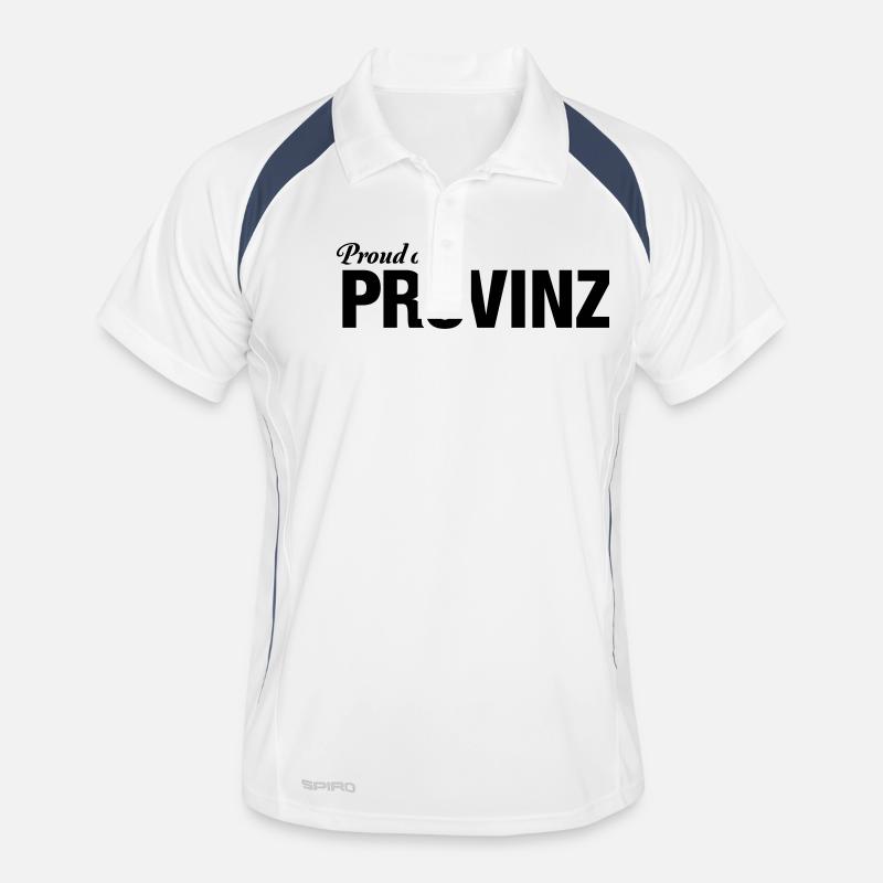 Provinz_2 - Männer Polo atmungsaktiv - Weiß/Navy