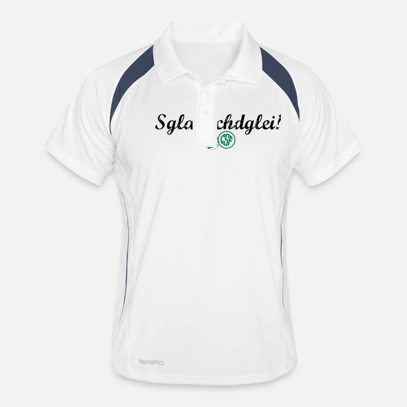 Sgladschdglei - Männer Polo atmungsaktiv - Weiß/Navy