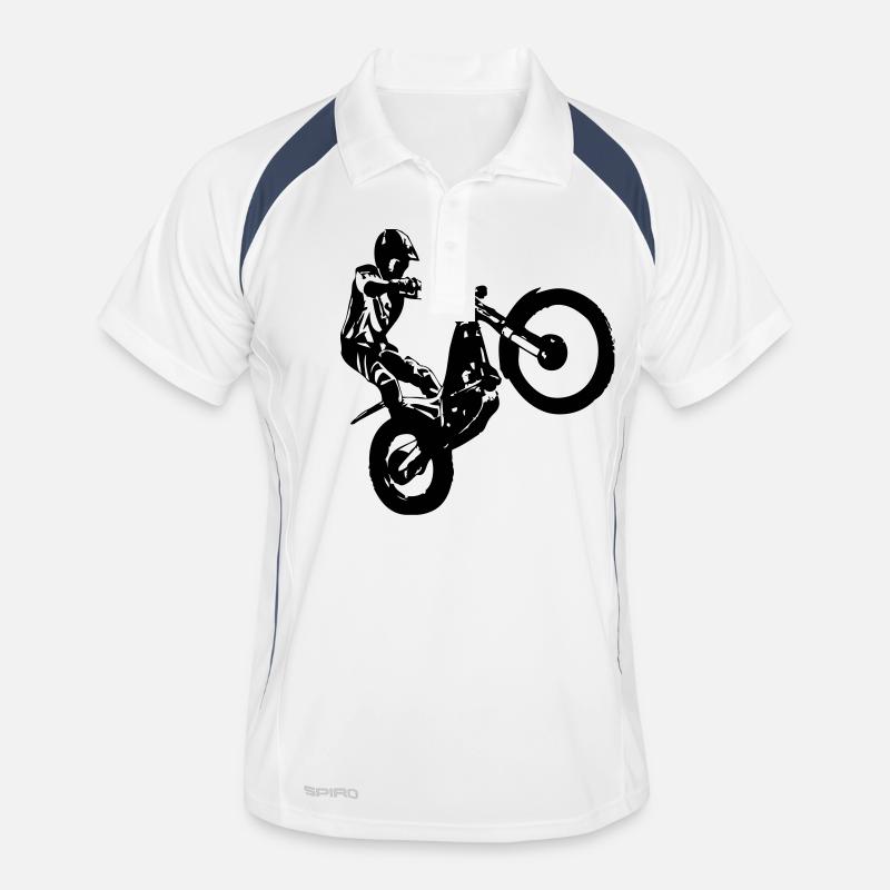 Trial - Männer Polo atmungsaktiv - Weiß/Navy