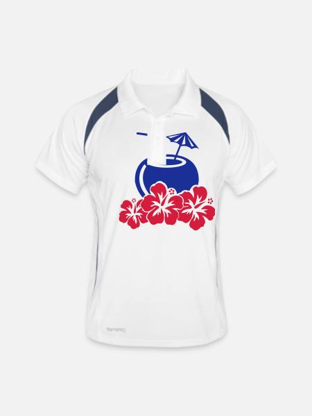 Cocktail Hibiscus - Men's Polo breathable - white/navy - Front