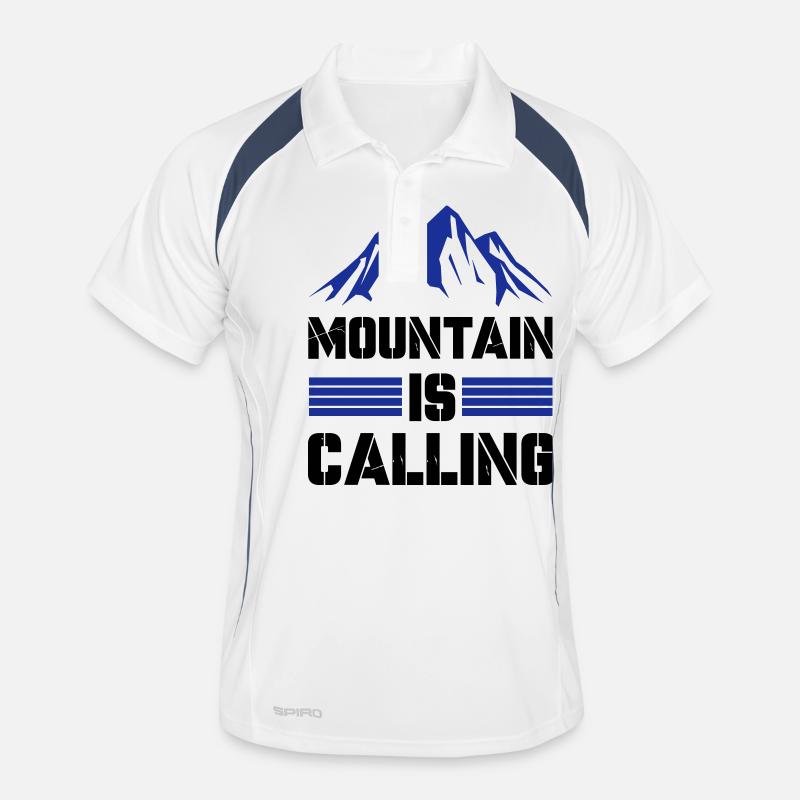 mountain adventure is calling - Männer Polo atmungsaktiv - Weiß/Navy