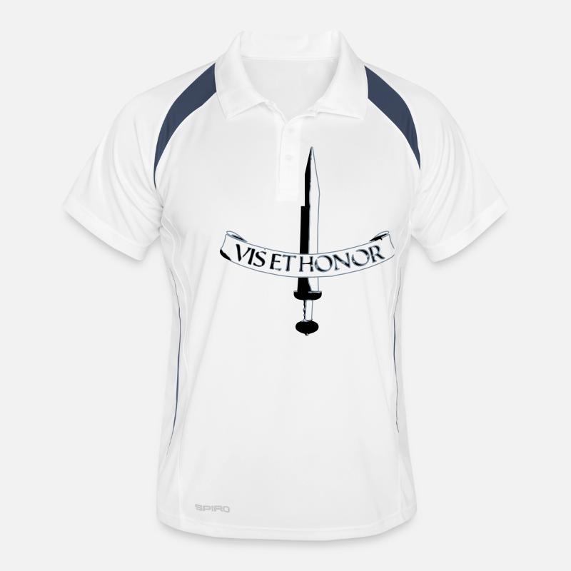 vis et honor2 - Männer Polo atmungsaktiv - Weiß/Navy