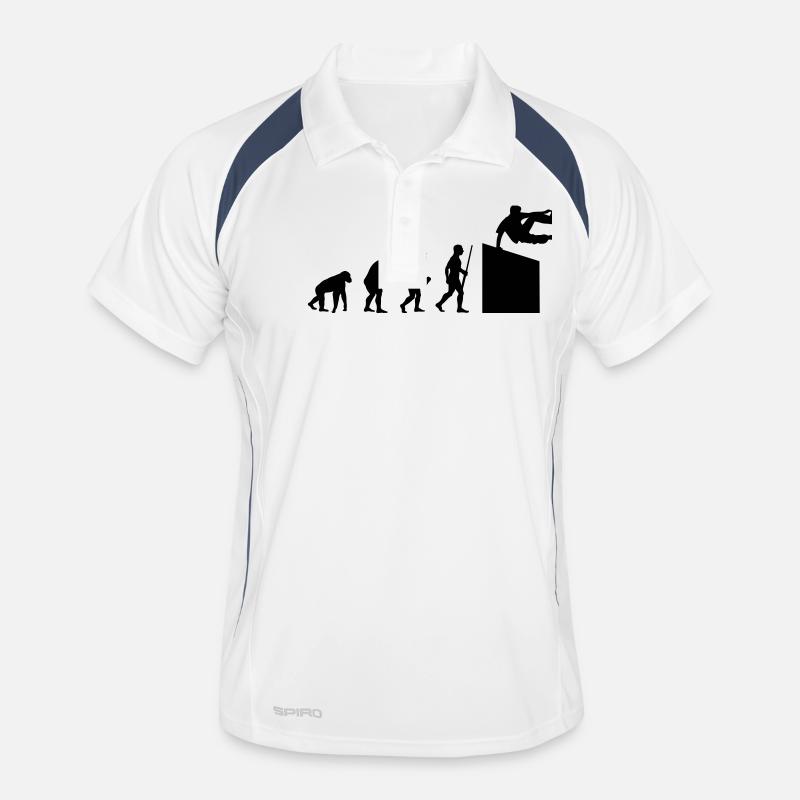 Evolution - Männer Polo atmungsaktiv - Weiß/Navy