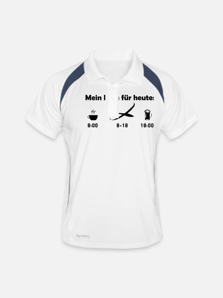 Mein Plan für heute: Segelfliegen Geschenk - Männer Polo atmungsaktiv - Weiß/Navy - Vorne