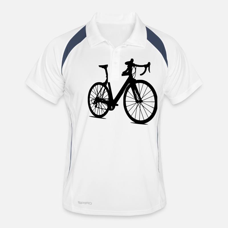 rennrad - Männer Polo atmungsaktiv - Weiß/Navy
