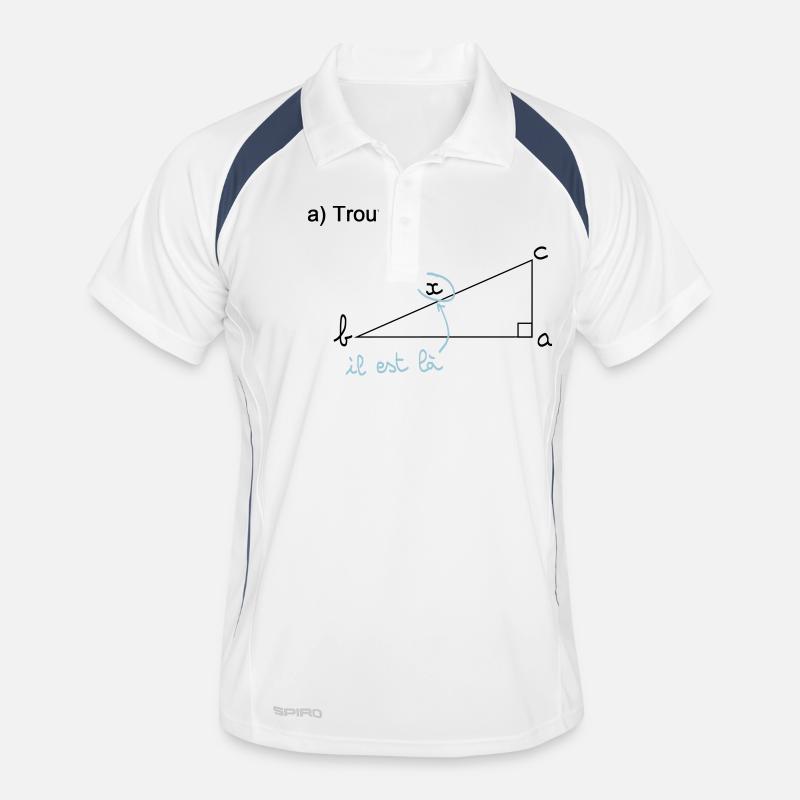 Finde x - Männer Polo atmungsaktiv - Weiß/Navy