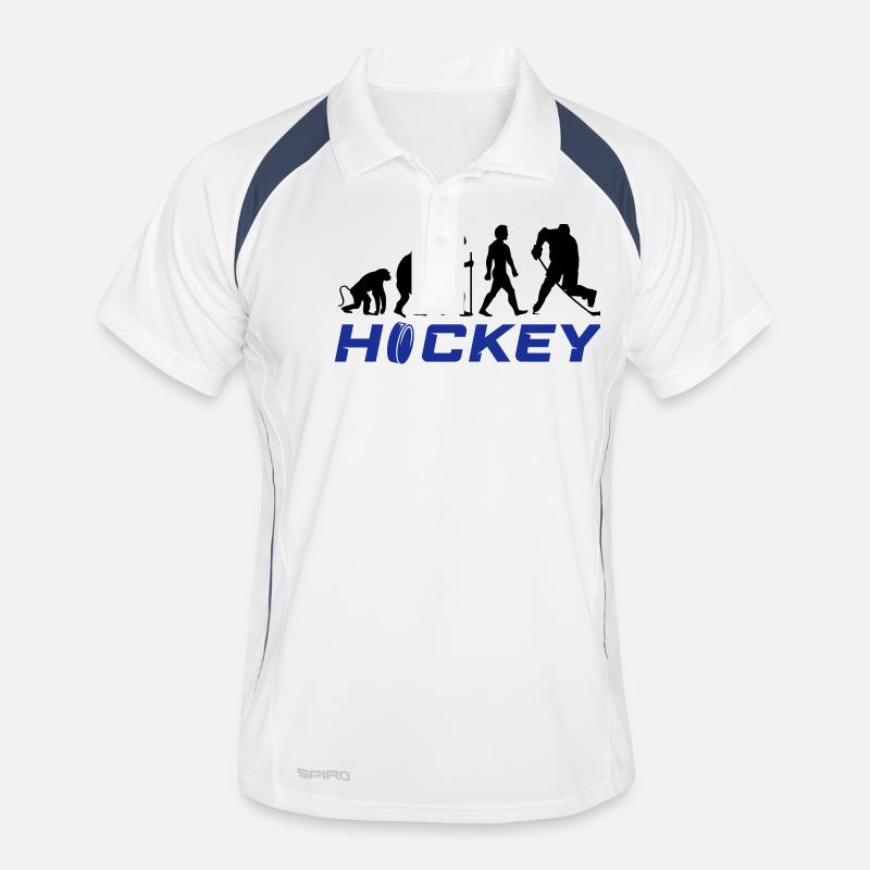 L’évolution du hockey - Polo respirant Homme - blanc/marine