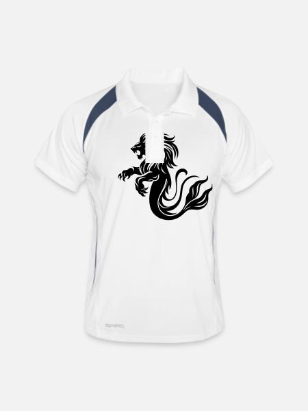 Merlion Lion Mermaid Mystical Creature Vector - Men's Polo breathable - white/navy - Front