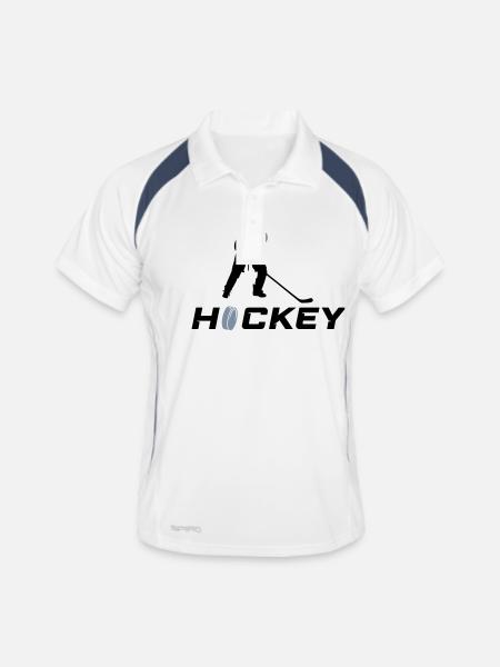 hockey - Men's Polo breathable - white/navy - Front