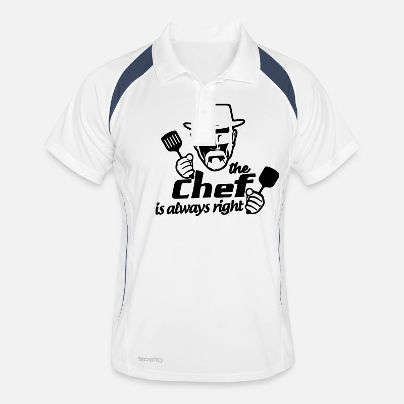 le chef a toujours raison - Polo respirant Homme - blanc/marine