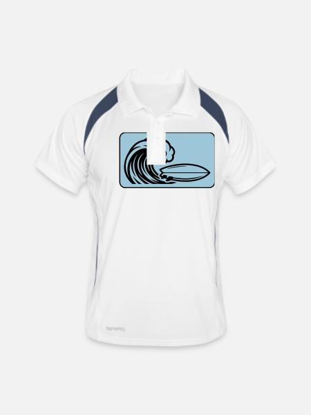Surfboard Wave - Men's Polo breathable - white/navy
