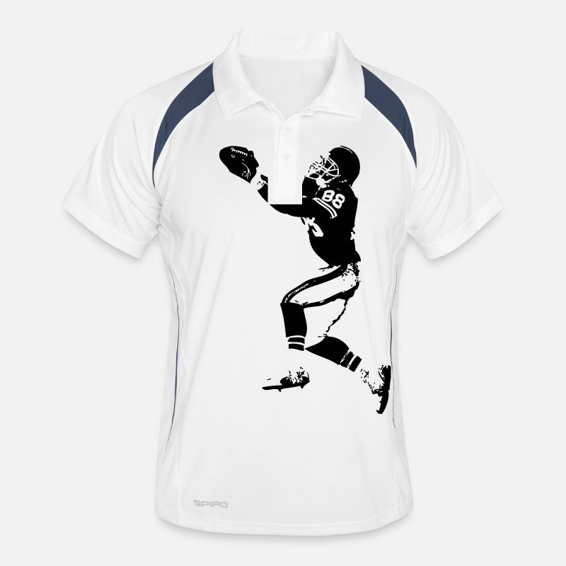 touchdown - Männer Polo atmungsaktiv - Weiß/Navy