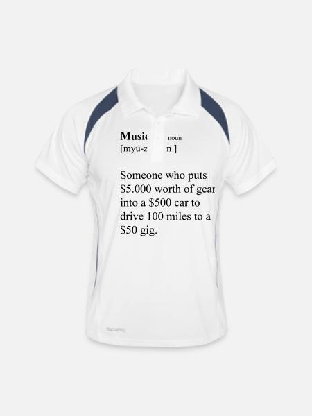 Musiker lustige Definition - Männer Polo atmungsaktiv - Weiß/Navy - Vorne