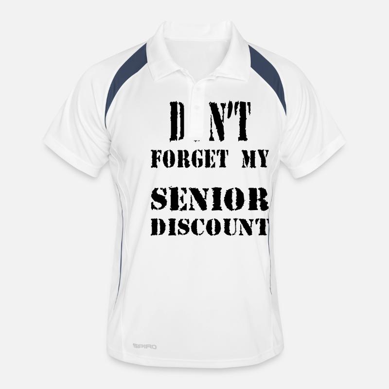 SENIOR DISCOUNT - Männer Polo atmungsaktiv - Weiß/Navy